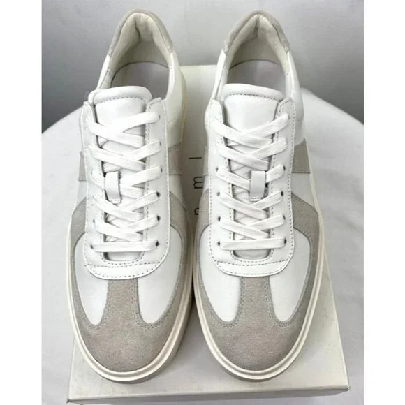 MNML Mens Gat Sneaker White Italian Leather Nubuck Size 12 - Picture 2 of 12